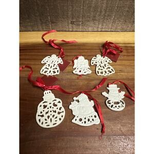 Lenox Ornaments Angels Snowman Santa Set Of 6